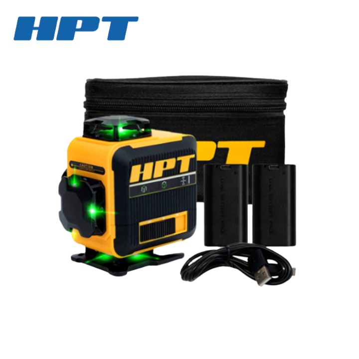 HPT 미니 4D 레이저레벨 HL-4MG 그린 배터리2개 충전기 세트